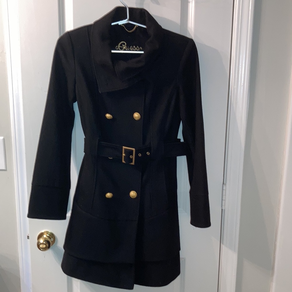 Guess Wool Coat w/ Real Metal Buttons